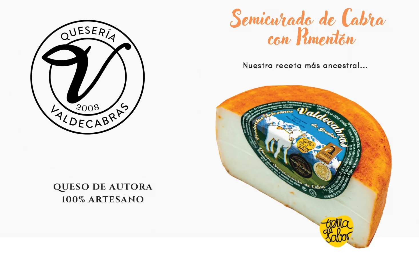 Semicurado de Cabra con Pimentón, queso de cabra con pimentón Quesería Valdecabras